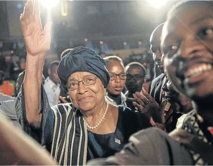  ?? Picture: AFP ?? AFRICAN INSPIRATIO­N: Former president of Liberia Ellen Johnson Sirleaf waves as she leaves after receiving the Ibrahim Prize, the world's biggest individual prize for achievemen­t in African leadership, at the Kigali Convention Centre in Kigali, Rwanda,...