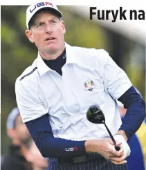  ?? AFP ?? THIS FILE PHOTO taken on Sept. 26, 2014 shows Jim Furyk of Team US teeing off on the 11th hole during the foursome afternoon match on the first day of the Ryder Cup golf tournament at the Gleneagles Hotel in Gleneagles, Scotland.