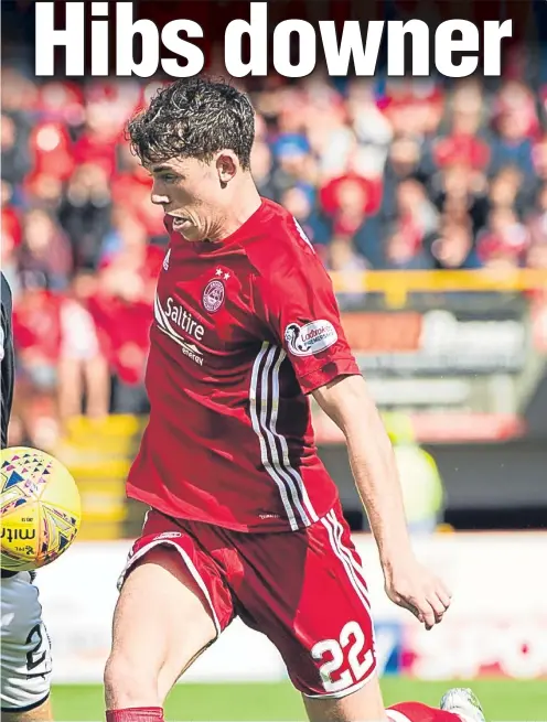  ??  ?? last weekend at Pittodrie and is confident he can fill that position again on Sunday when Hibs are the visitors at Dens.