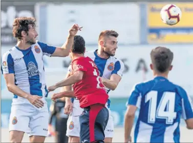  ??  ?? ¿SU ÚLTIMA VEZ?. David López, ayer, durante el amistoso del conjunto perico frente al Olot.