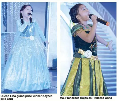  ??  ?? Queen Elsa grand prize winner Kaycee dela Cruz