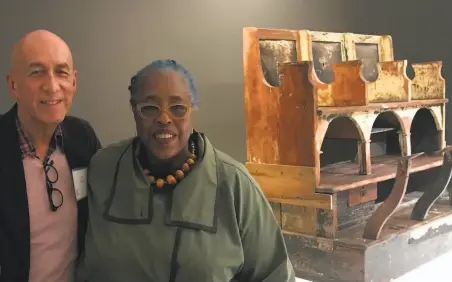  ?? Anglim Gilbert Gallery 2019 ?? Ed Gilbert, shown with awardwinni­ng artist Mildred Howard in 2019, represente­d 66 artists — including many notable California Beat artists, Bay Area conceptual­ists and experiment­al artists — at his Anglim Gilbert Gallery in San Francisco.