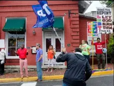  ??  ?? The Red Hen Restaurant in Lexington, Virginia, from where Sarah Huckabee Sanders and her husband Bryan, middle, were ejected. Right, Maxine Waters; below, Neil Gorsuch.