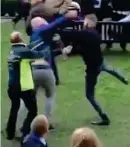  ??  ?? Turf war: Fists fly at Haydock