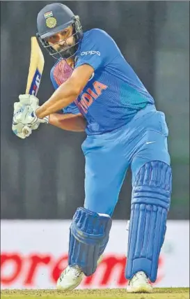  ?? AFP ?? Rohit Sharma scored a 61ball 89 with five fours and five sixes to help India beat Bangladesh by 17 runs in Colombo. Rohit became India’s highest sixhitter in T20s, beating Yuvraj Singh’s tally of 74.