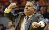  ??  ?? Despite the shadow of an NCAA investigat­ion and key injuries, coach Bruce Pearl led Auburn to its first NCAA Tournament appearance since 2003.
