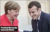  ??  ?? Presidenti Macron dhe kanceralja Merkel