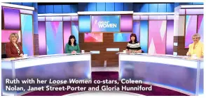  ??  ?? Ruth with her Loose Women co-stars, Coleen Nolan, Janet Street-porter and Gloria Hunniford