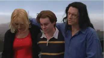  ??  ?? Juliette Danielle, Philip Haldiman and Tommy Wiseau star in the 2003 indie melodrama The Room.