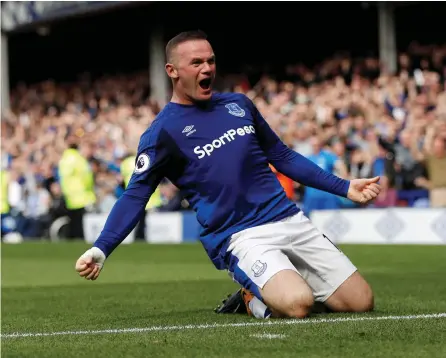  ?? Reuters ?? Wayne Rooney says it does not get much better than scoring ‘the winning goal on my first game [back] at Goodison’
