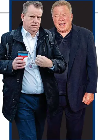  ?? Carolyne, Brimsdown ?? Boldy negotiatin­g: EU deal broker Lord Frost and Star Trek’s William Shatner
I had to laugh when I saw the photo of the cabinet’s unelected new EU negotiator, Lord David Frost (MetroTalk, Mon), as he reminded me of a middleaged William Shatner. I need to get a life as lockdown has meant too much Star Trek box set bingeing!