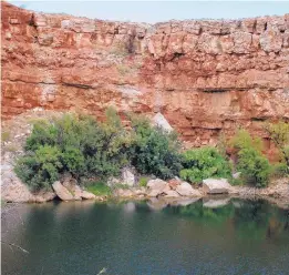  ?? COURTESY OF NEW MEXICO DEPARTMENT OF TOURISM ?? Bottomless Lakes State Park is about 15 miles southeast of Roswell. It made the list of must-see attraction­s targeting New Mexico residents in a current promotion.