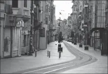  ??  ?? XINHUA A street lies deserted in Istanbul on April 23.