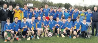  ??  ?? The West Wicklow Schools team who defeated Coláiste Chill Mhantain in the Schools Minor B final in Dunlavin last week.