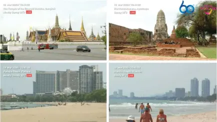  ??  ?? The Tourism Authority of Thailand is live-streaming well-known landmarks to help global tourists cope with cabin fever.