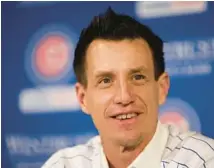  ?? EILEEN T. MESLAR/CHICAGO TRIBUNE ?? Cubs manager Craig Counsell speaks during his introducto­ry news conference Nov. 13 in Chicago.