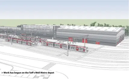  ??  ?? > Work has begun on the Taff’s Well Metro depot