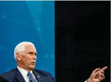  ?? Hiroko Masuike/New York Times ?? The Justice Department requested a federal judge force former Vice President Mike Pence, seen in New York City at the New York Times DealBook Summit, to testify before a grand jury.