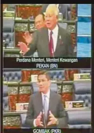  ?? [FOTO ASYRAF HAMZAH/BH] ?? Sidang Dewan Rakyat bertukar kecoh apabila krisis air Selangor ditimbulka­n ketika Perdana Menteri menjawab soalan Azmin pada sidang Dewan Rakyat di Bangunan Parlimen, semalam.