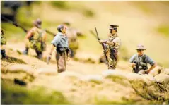  ?? Photo/MarkTantru­m for WW100 ?? Figurine of Lieutenant Colonel William Malone in the battle as part of the Gallipoli: the New Zealand Story in Wellington.