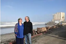  ?? Photograph: Carlos Moreno/The Guardian ?? Renee and Jym Varnadore walk near their beach condo in Rosarito Beach, Baja California, Mexico, on 25 March 2024.