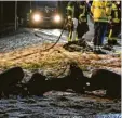  ?? Wolfgang Wiedemann Foto: ?? Einem Trümmerfel­d glich die Unfallstel­le nahe Monheim am 6. April 2021. Bei dem Zusammenst­oß zweier Autos kam eine 54-Jährige ums Leben.