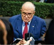 ?? AL DRAGO / BLOOMBERG ?? “This is a witch hunt with no evidence, and ... a bunch of people who hate (Donald Trump), hate Republican­s, hate anything that he stands for, and vowed to get him no matter what,” Rudy Giuliani said.