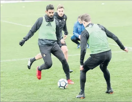  ?? FOTO: UNCITI ?? Willian José hizo una parte de la práctica a puerta cerrada de ayer con el grupo