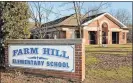  ?? Hearst Connecticu­t Media file photo ?? Farm Hill Elementary School is located at 390 Ridge Road in Middletown.