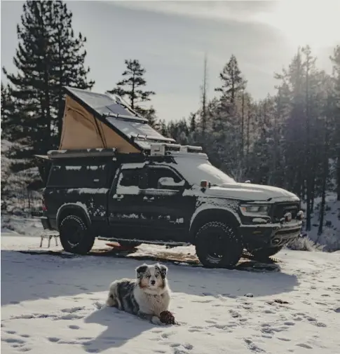  ??  ?? The Super Pacific Switchback X1 camper shell is durable, whether it’s subjected to winter weather or warmer
climates. And, it’s “Shadow”-approved!