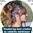  ?? ?? Tousled top knot created by celebrity hairdresse­r
Michael Douglas