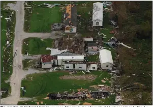  ?? (AP/Matt Slocum) ?? The remains of destroyed homes are seen Monday in the aftermath of Hurricane Ida in Lafitte, La.