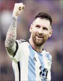  ?? ?? Lionel Messi was named the best men's footballer of 2023 by Fifa at a ceremony in London on Monday