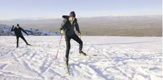  ?? ?? The Muş ski team practices in the city’s high-altitude snowy mountains ahead of the Cross-Country Skiing Turkish Championsh­ip, Muş, Türkiye, Feb. 28, 2024.