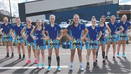  ?? Picture: SUPPLIED ?? STEPPING UP: SMMC’S division one, QISSN finalists (from left) Ally Andreassen, Alana Glasby, Emma Angus, Breanna Fusco, Grace Bowman (co-captain), Remy Arnold (co-captain), Bella Sawyer, Emily Prescott, Sarah Carr, Thalia Clarke.