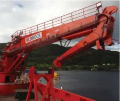  ?? FOTO: RED ROCK MARINE ?? Dette er en av krantypene Red Rock Marine skal levere til Keppel Fels i Singapore. Det er tredje ordre på rad av samme slag.