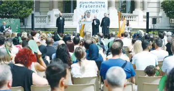  ?? (City of Nice) ?? THE INTER-RELIGIOUS ceremony yesterday honoring the victims of the 2016 terror attack in Nice, France.