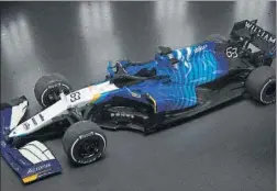  ?? FOTO: WILLIAMS ?? El nuevo FW43B de George Russell y Nicholas Latifi es una evolución del coche de 2020, y por lo tanto, se espera que siga en la parte trasera de la parrilla