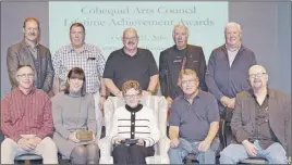  ?? Submitted phOtO ?? The Cobequid Arts Council hosted an inaugural Lifetime Achievemen­t Awards ceremony recently and recognized Audrey Hanrahan (posthumous­ly), Charlotte MacQuarrie, and The Lincolns for their contributi­ons to the arts community. Front, from left, Tom...