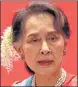  ?? REUTERS ?? Aung San Suu Kyi