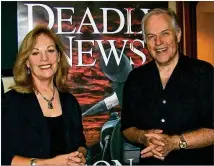  ?? FILE ?? Former Channel 2 WSB-TV anchor Don Farmer, here with his wife, fellow retired broadcaste­r Chris Curle, wrote a thriller novel, “Deadly News,” after retirement.