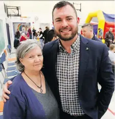  ?? PATRICK DOYLE ?? Innes Ward Coun. Jody Mitic with his mom, Joanne Fisher-Mitic, at the ward’s Easter Pancake Breakfast in Orléans on Saturday.