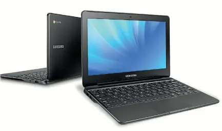  ??  ?? Google is releasing new Chromebook models in partnershi­p with Samsung that are designed to appeal to a broader range of consumers.