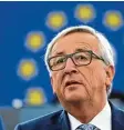  ?? Foto: Patrick Hertzog, afp ?? Glaubt an mehr Europa und den Euro für alle EU Staaten: Kommission­schef Jean Claude Juncker.