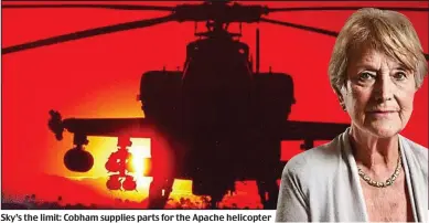  ??  ?? Sky’s the limit: Cobham supplies parts for the Apache helicopter