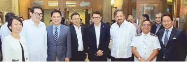  ??  ?? Rizalina Mantaring, Sen. Bam Aquino, Sen. Miguel Zubiri, Sen. Sonny Angara, Joey Concepcion, Philip Romualdez, Dr. Aris Alip, Atty. Mike Toledo