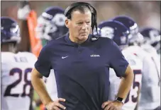  ?? Chris O'Meara / Associated Press ?? Coach Randy Edsall and the UConn football team has had a rough go of it this season, but the Huskies have a chance to use Saturday’s effort in a loss to South Florida as a turning point to the season.