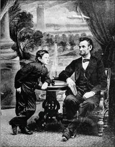  ?? Associated Press ?? In this undated file photo, President Abraham Lincoln poses with his son Tad.