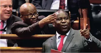  ?? SUPPLIED ?? TITO Mboweni, the country’s newest finance minister, yesterday walked into Parliament’s media centre calmly as South Africa awaited his maiden Medium Term Budget Policy Statement speech with bated breath. |