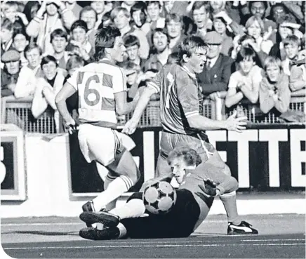  ??  ?? Kenny Dalglish in action against QPR on Loftus Road’s plastic pitch in October 1983